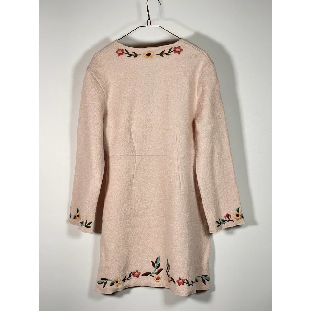 NEW NWT TSD Two Star Dog 100% Wool Boho Beige Long Jacket Embroidered Sz S M L - Picture 3 of 8